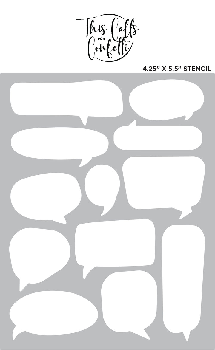 Chatty Stencil 4.25" x 5.5"