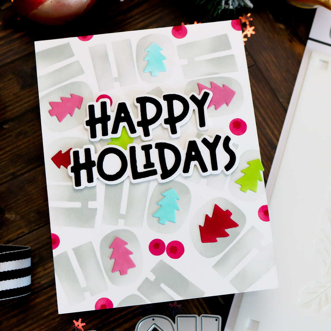 Happy Holidays Words Die Set