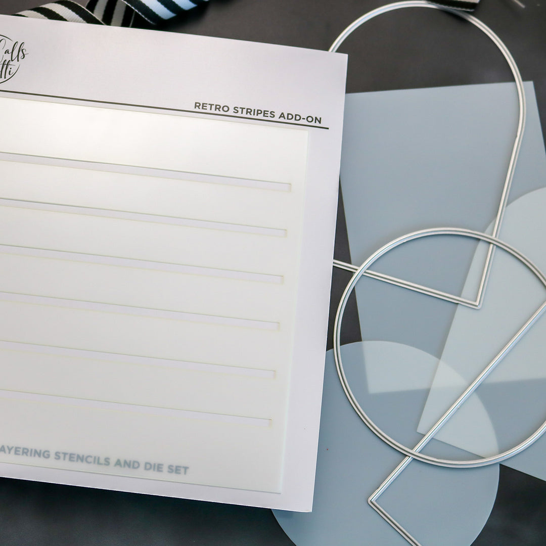 Retro Stripes Add-on Layering Mask, Stencil & Die Set