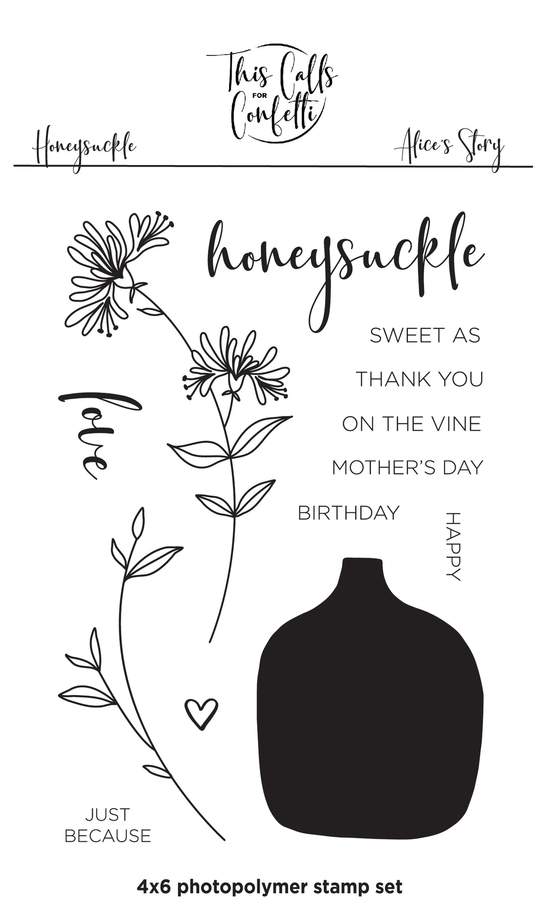 Alice's Story - Honeysuckle 4x6 Stamp Set