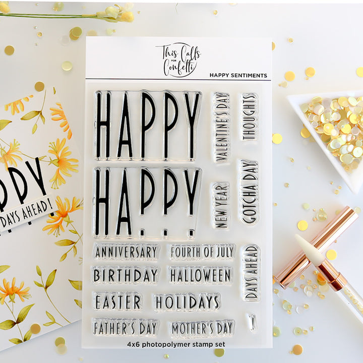 Happy Sentiments 4 x 6 Stamp Set