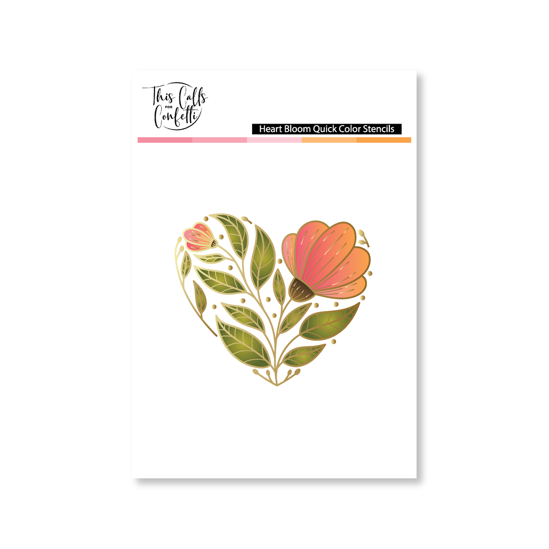 Heart Bloom Quick Color Stencils