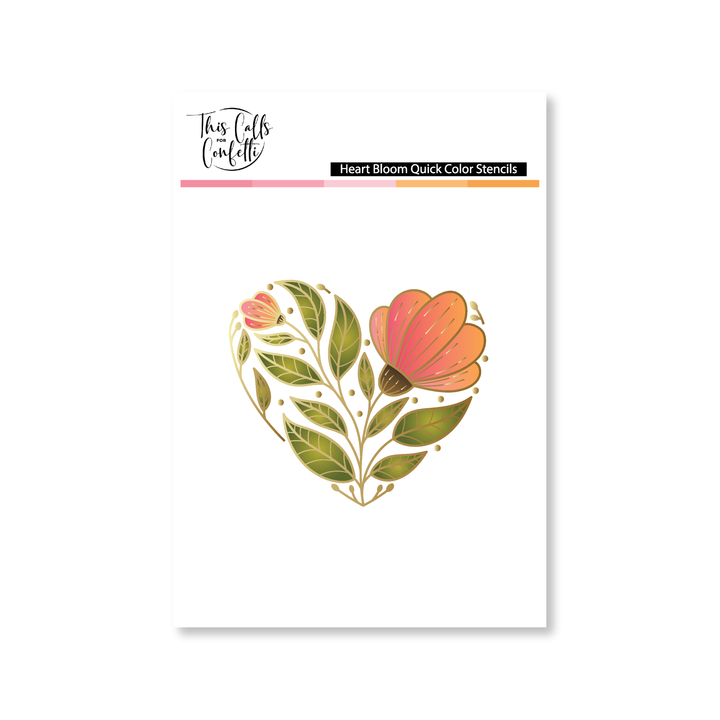 Heart Bloom Quick Color Stencils