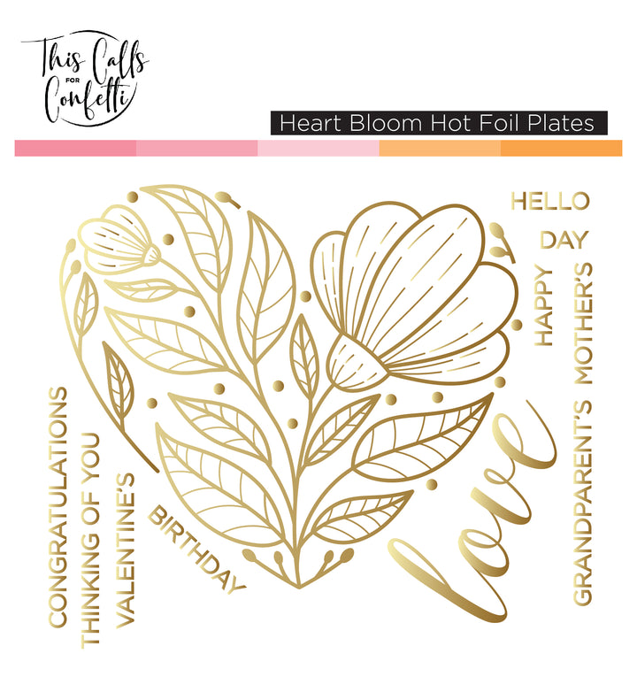 Heart Bloom Hot Foil Plates