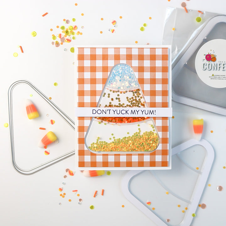 Candy Corn Debossed Shaker Pouch and Die Starter Kit
