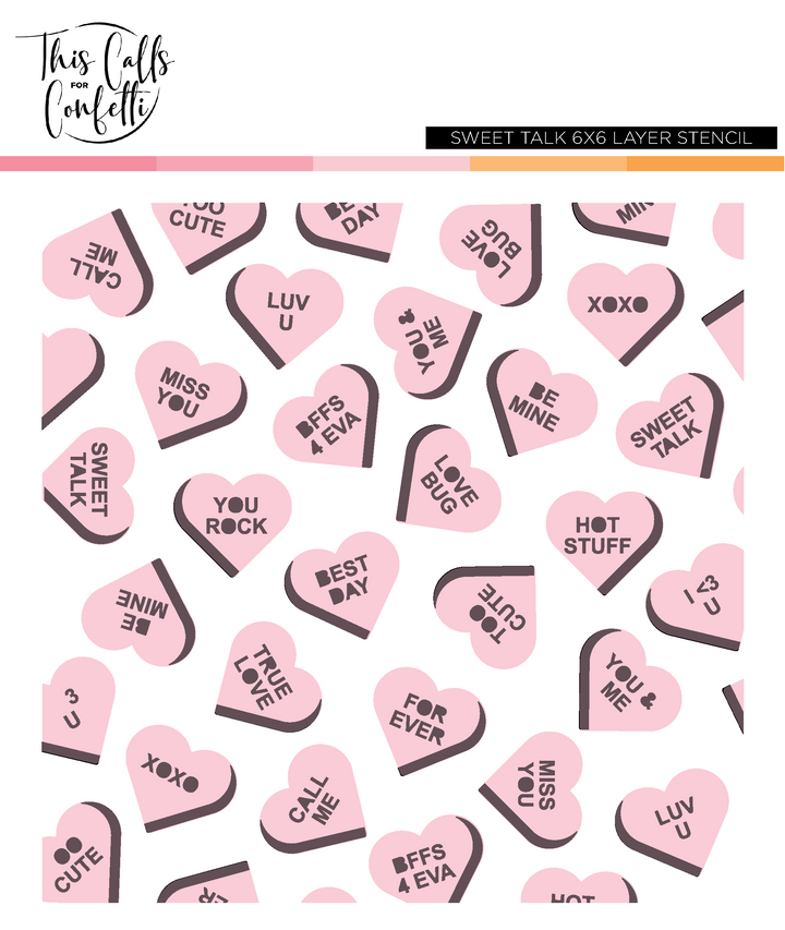 Sweet Talk 6x6 Layering Stencil