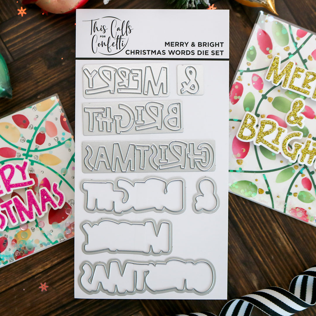 Merry & Bright Christmas Words Die Set