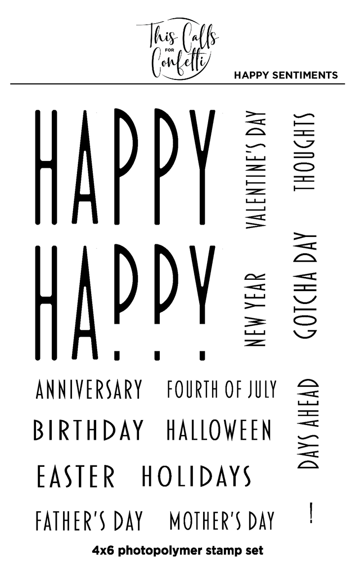 Happy Sentiments 4 x 6 Stamp Set