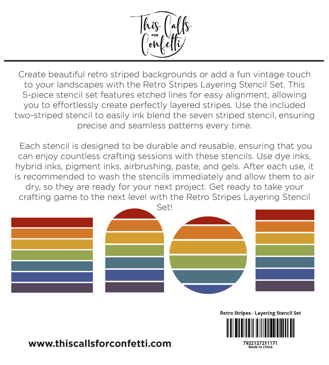 Retro Stripes - Layering Stencil Set