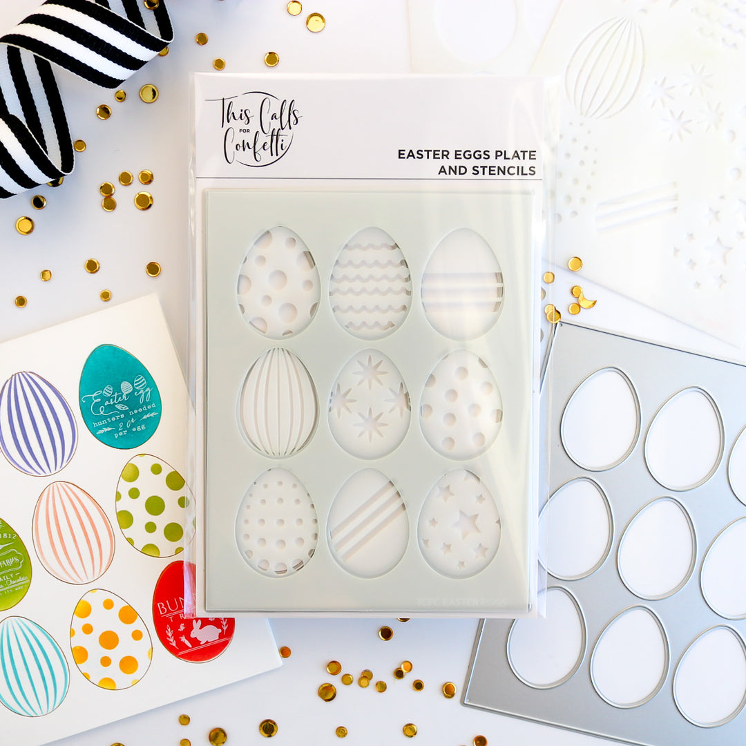 Egg-cellent A2 Cover Plate Die and Stencils Bundle