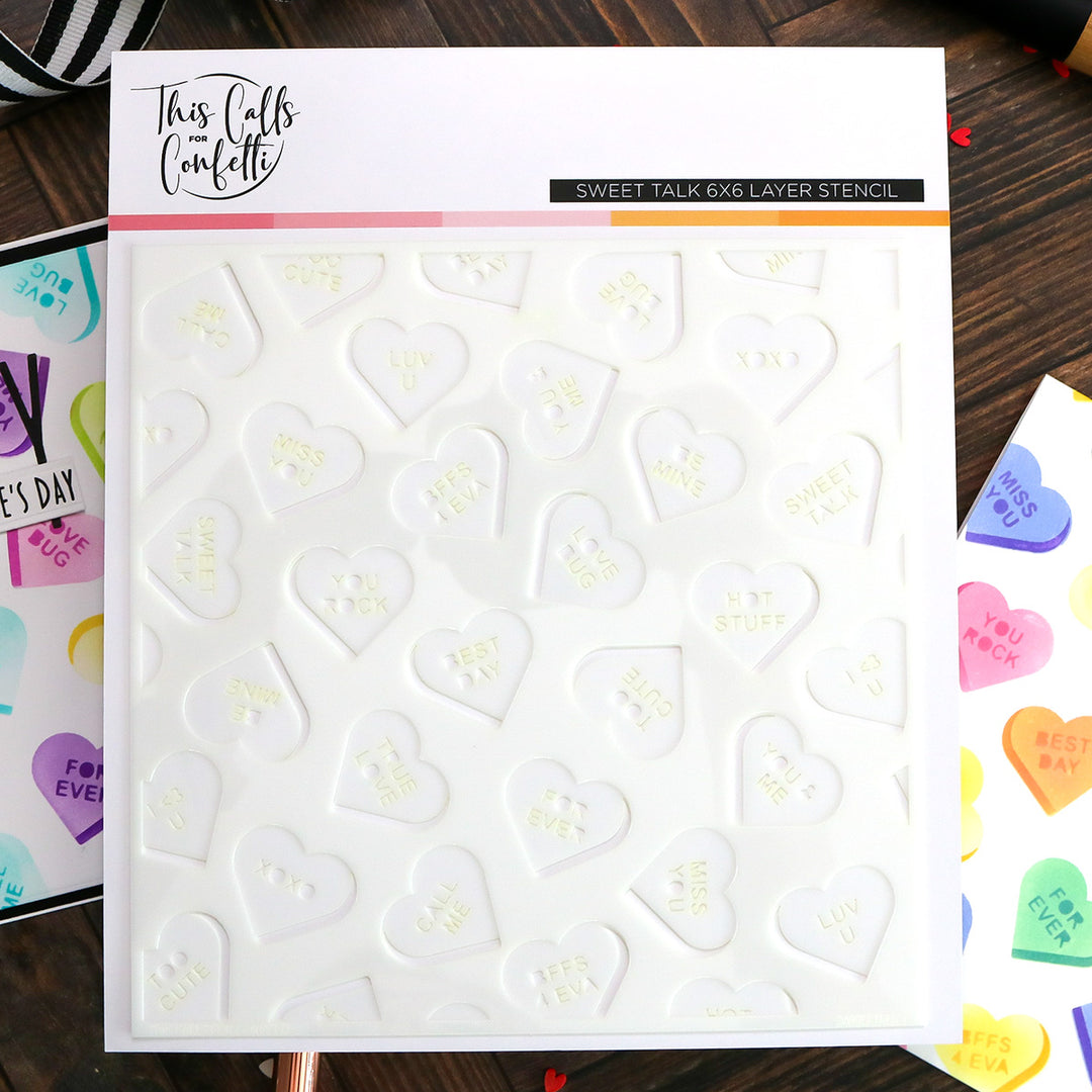 Sweet Talk 6x6 Layering Stencil