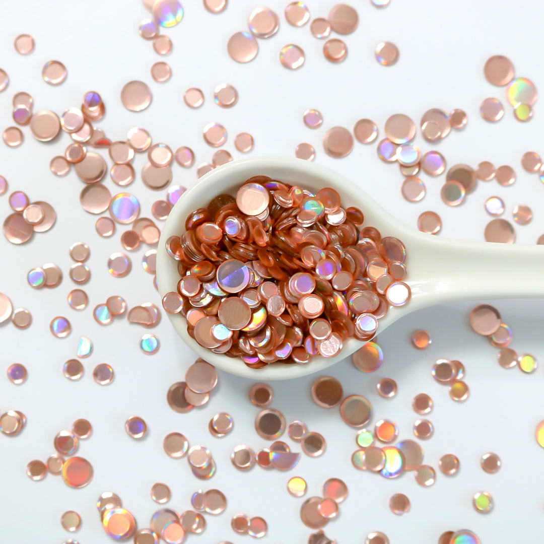 Metallic Peach Hologram Sequin Confetti