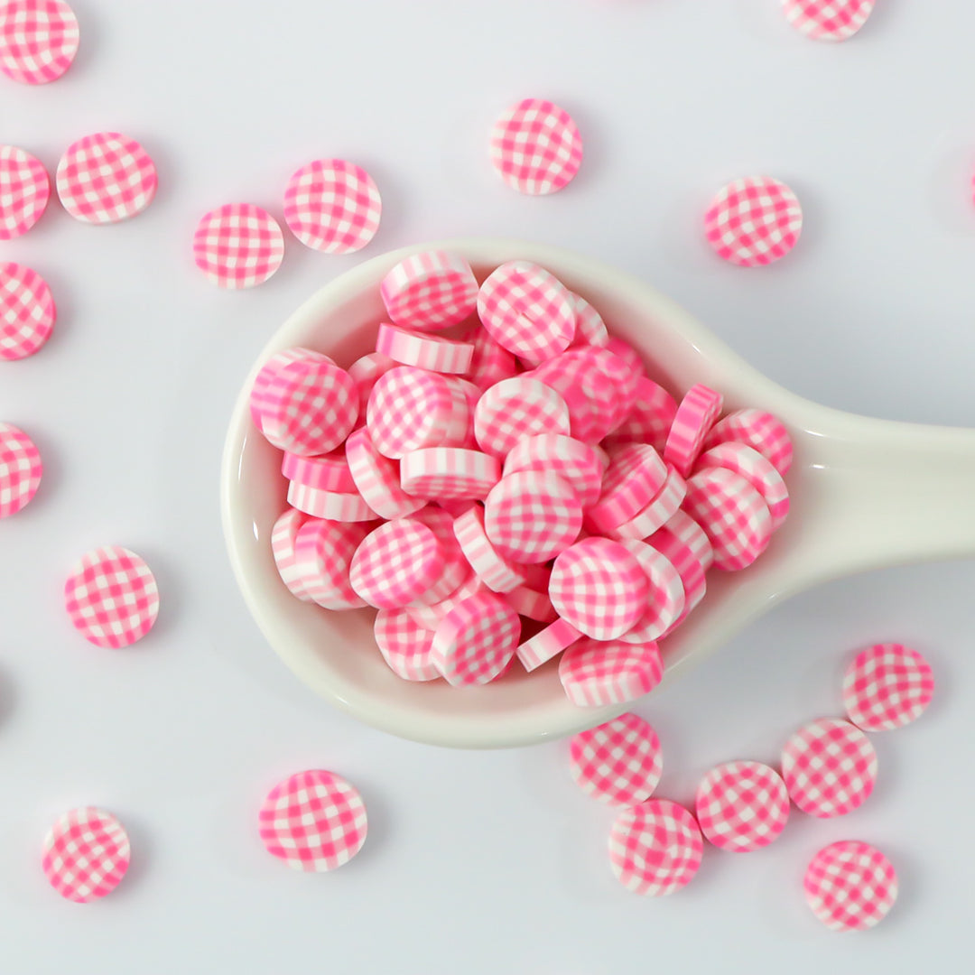Pink Gingham Polymer Clay