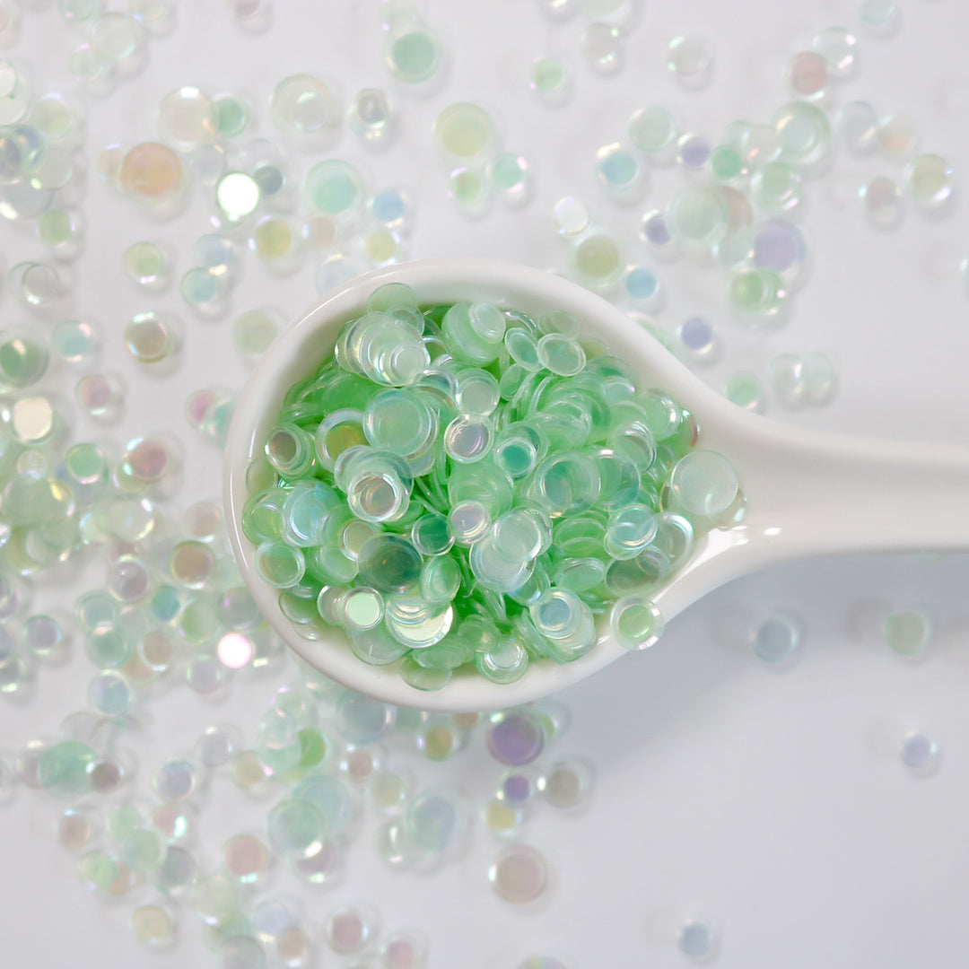 Iridescent Leaf Green Sequin Confetti