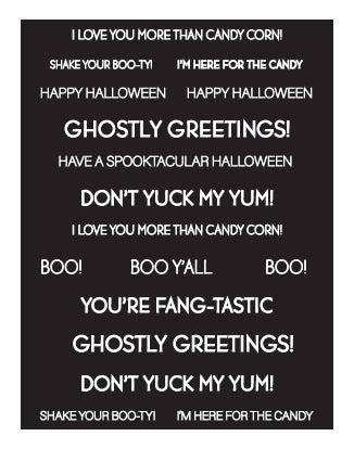 Halloween Cut Apart Sentiment Strips