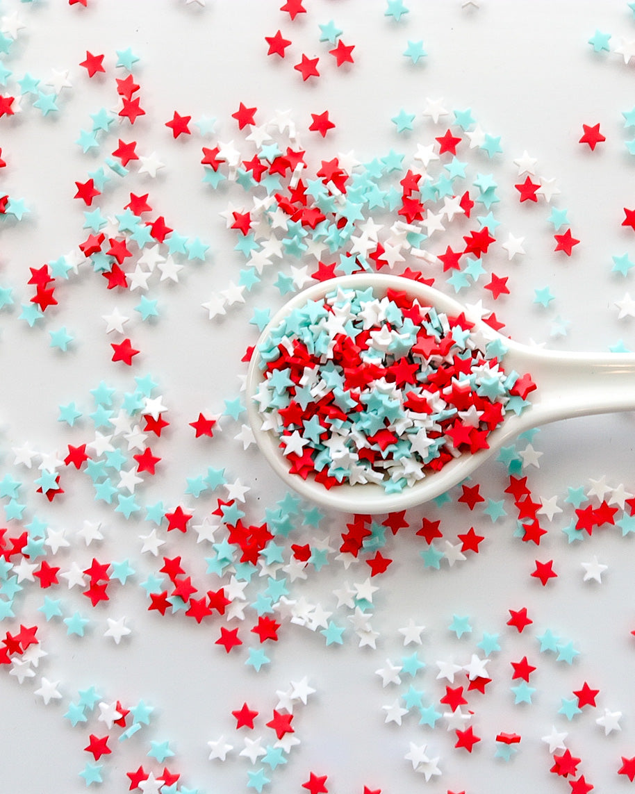 Red White & Blue Stars Polymer Clay