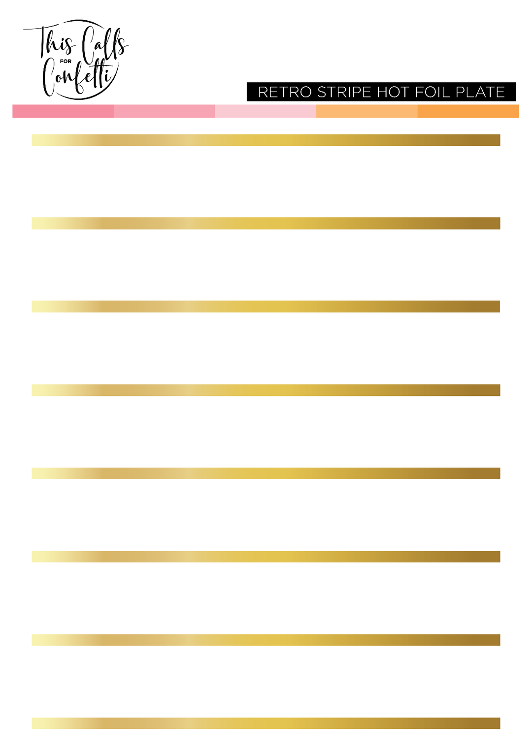 Retro Stripe Hot Foil Plate