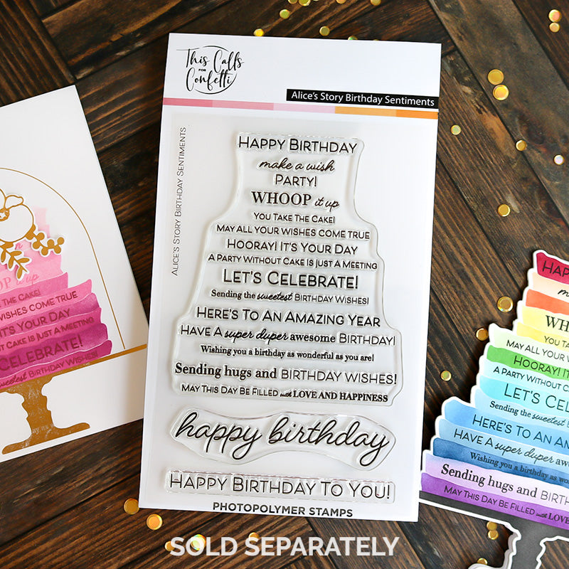 Alice's Story Birthday Sentiments Coordinating Dies