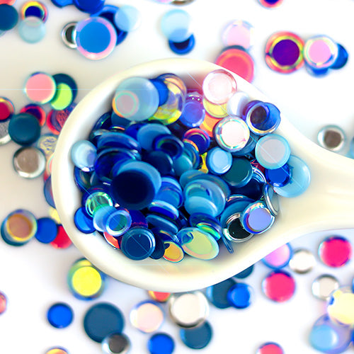 Blue Bokeh Confetti Sequins