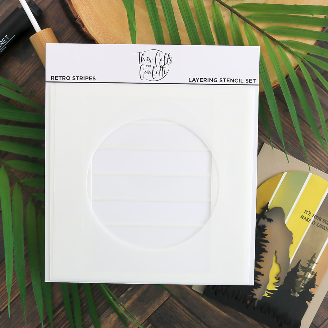 Retro Stripes - Layering Stencil Set