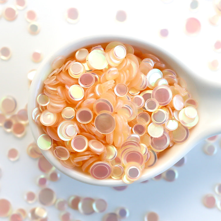 Peach Fizz - Rainbow Pearl Confetti Sequins