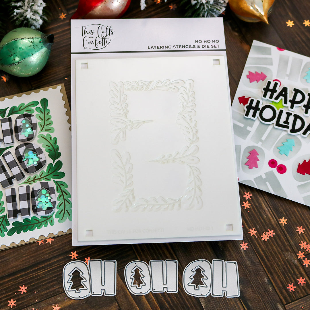 HO HO HO Layering Stencils and Die Set