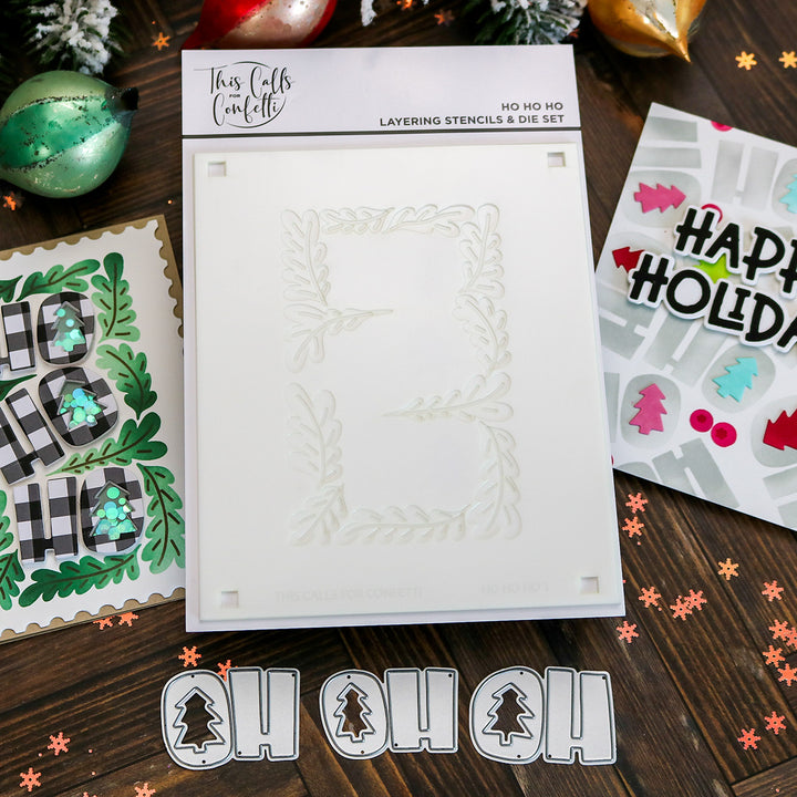 HO HO HO Layering Stencils and Die Set