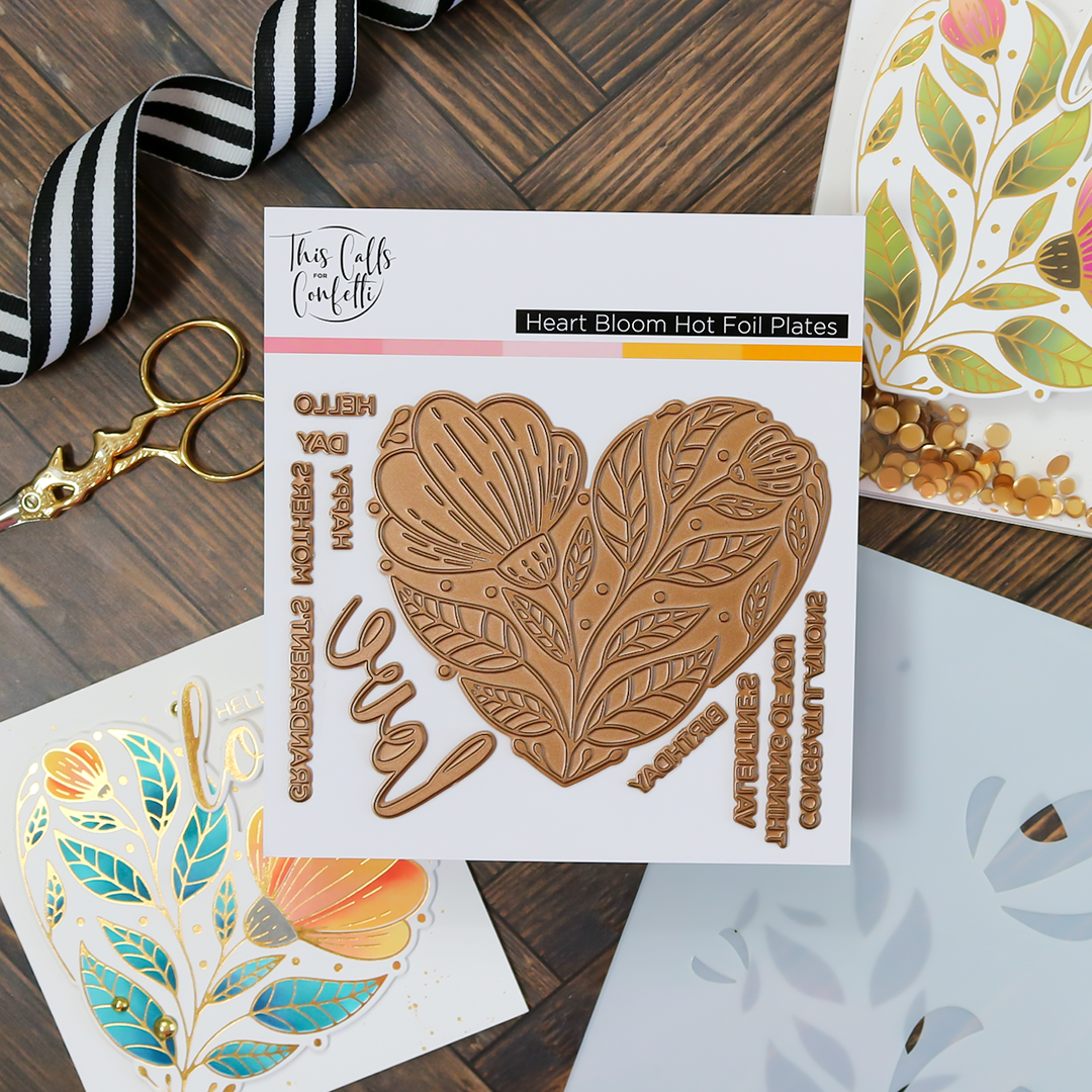Heart Bloom Hot Foil Plates
