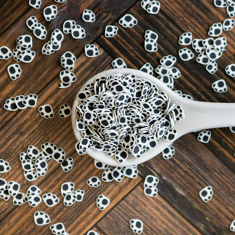 B & W Paw Print Polymer Clay