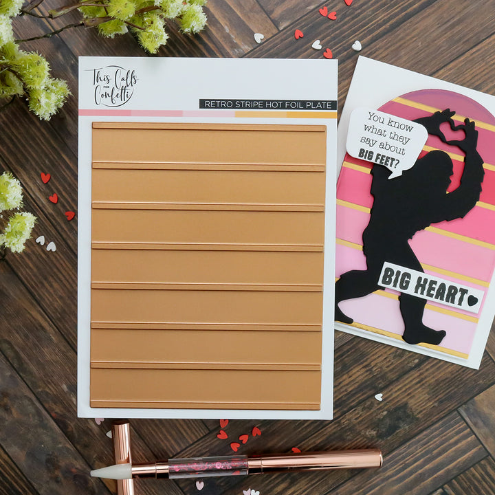 Retro Stripe Hot Foil Plate