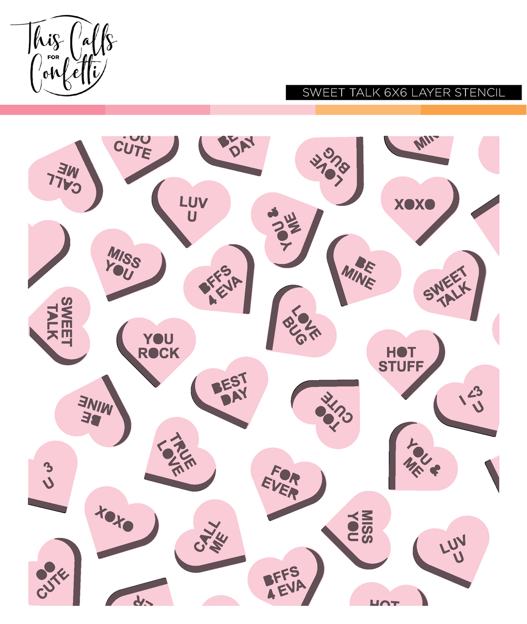 Sweet Talk 6x6 Layering Stencil