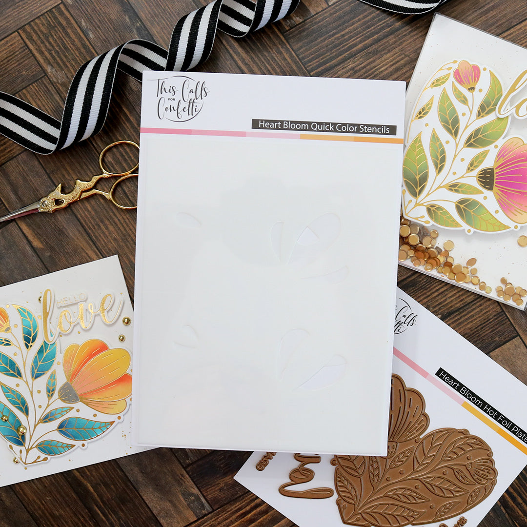Heart Bloom Quick Color Stencils