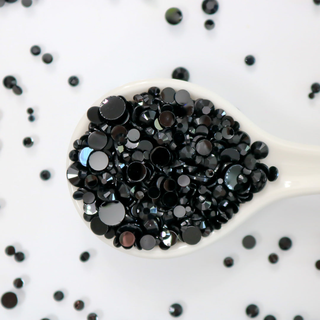 Gloss Black Sparkle Gems