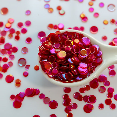 Iridescent Red Sequin Confetti