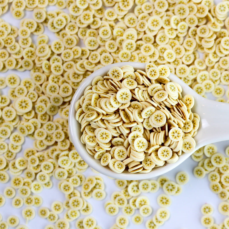 Banana Slices Polymer Clay Bits