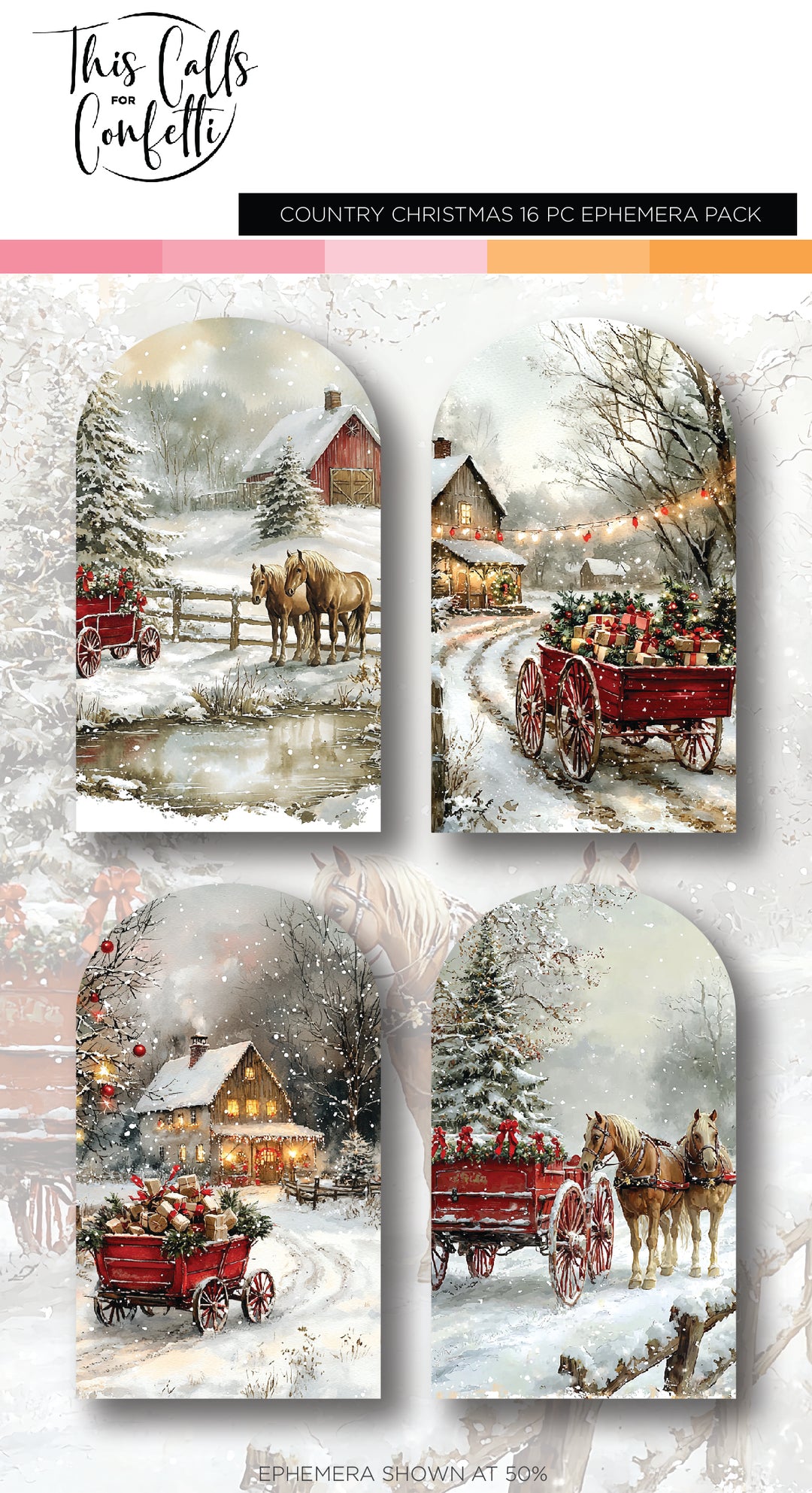 Country Christmas Windowscapes Ephemera