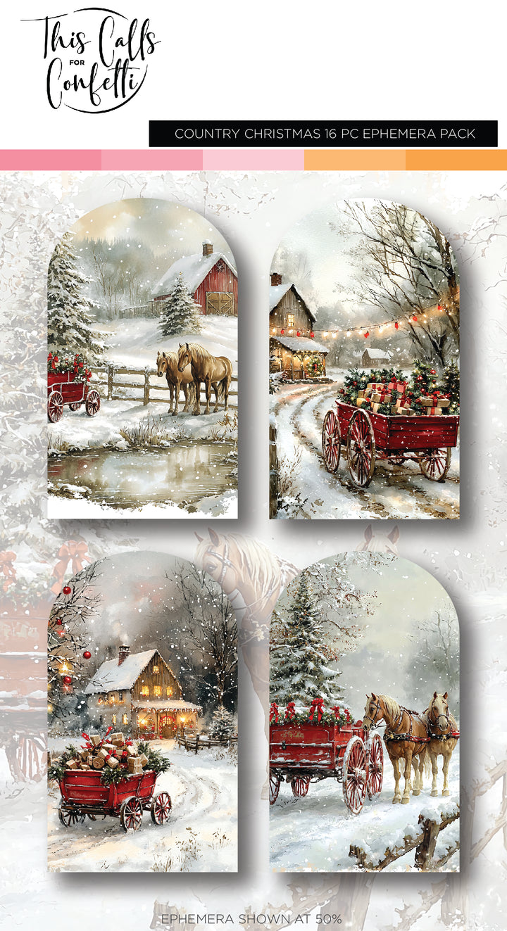 Country Christmas Windowscapes Ephemera